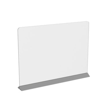 31.5" x 23.5" Two-Part Countertop Sneeze Guard, Protective Cashier Safety Shield - Braeside Displays